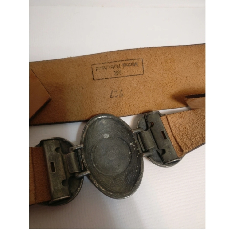 🇨🇦 Vintage 80s leather belt by M.Robichaud - Picture 4 of 7